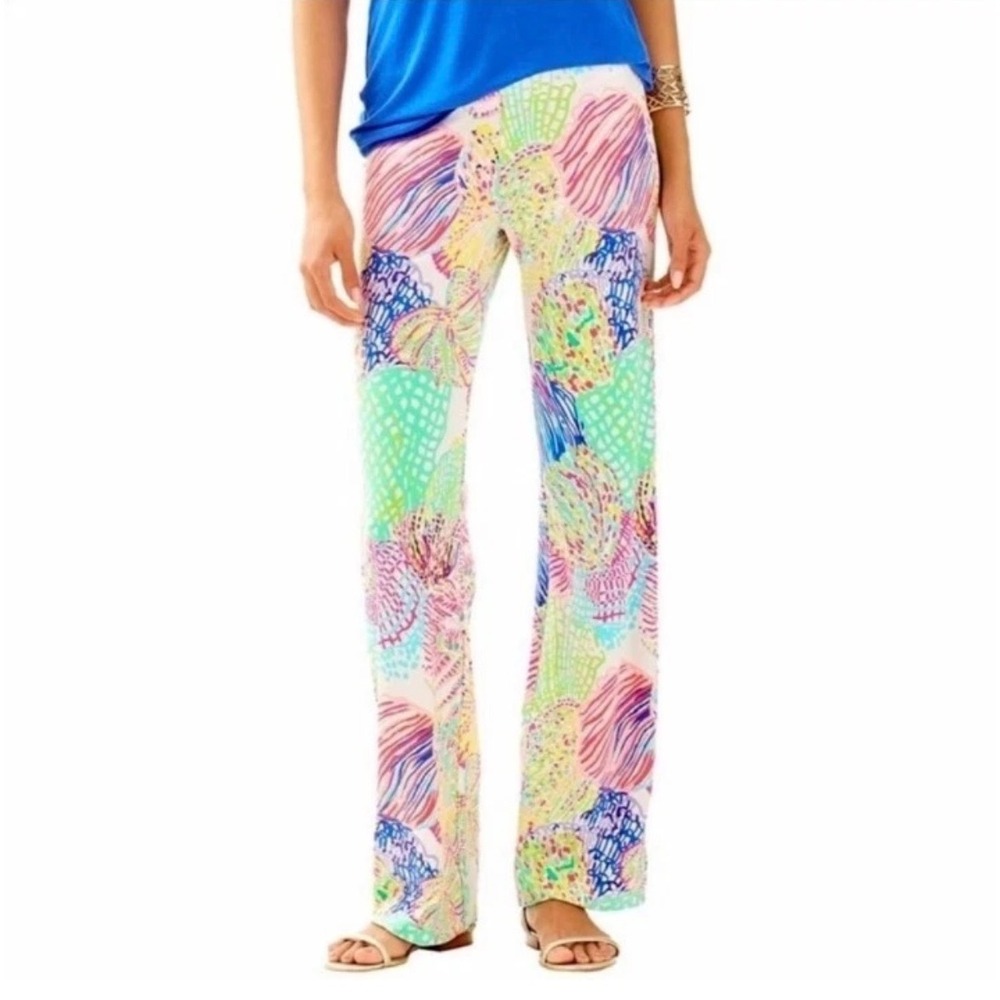 Lilly Pulitzer Georgia May Palazzo Pants Women M Multi Roar Of The‎ Seas Coastal